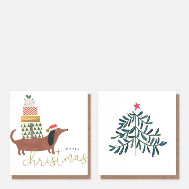 Caroline Gardner Pack of 16 Merry Christmas Dog & Tree Mixed Charity Cards