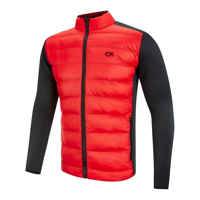 Calvin Klein Golf Red/Black Quilted Hybrid Jacket