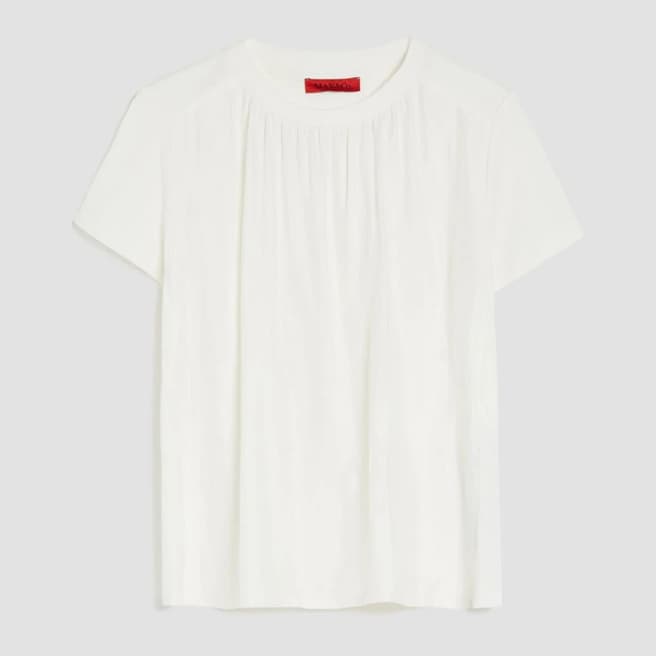 Max&Co. White Cuneo Pintuck Top