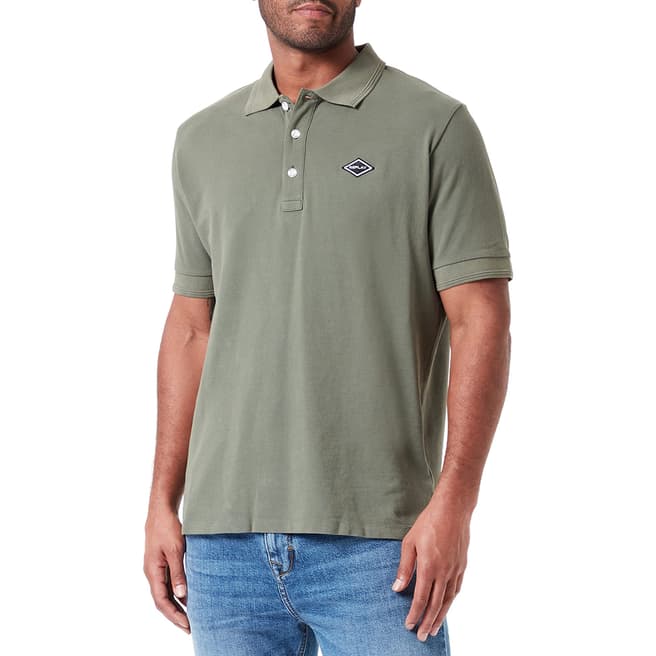 Replay Sage Green Cotton Pique Polo Shirt