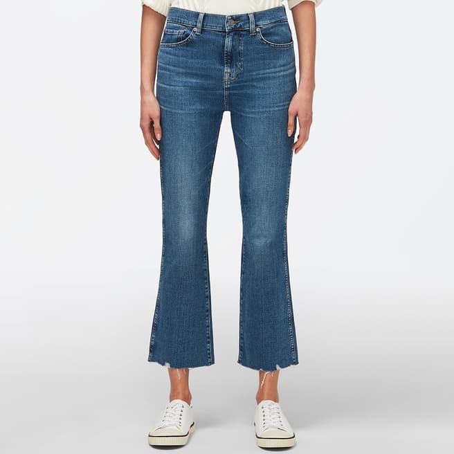 7 For All Mankind Light Blue Crop Flared Stretch Jeans