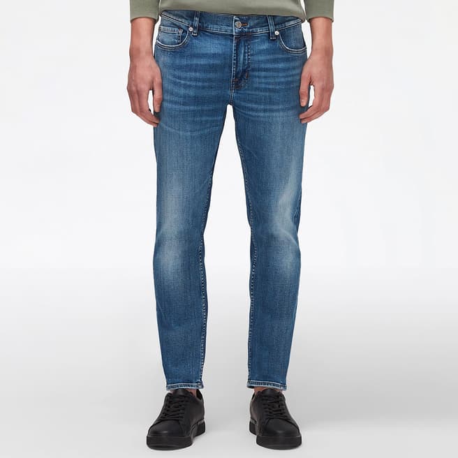 7 For All Mankind Mid Blue Paxtyn Slim Stretch Jeans
