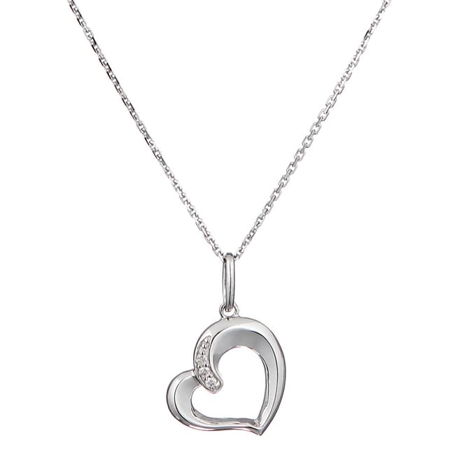 Diamond And Co Silver "From All Heart" Diamond Pendant Necklace