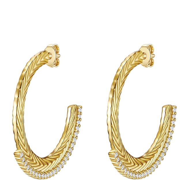 Nahla Jewels Gold Zirconia White Small Hoop Earrings