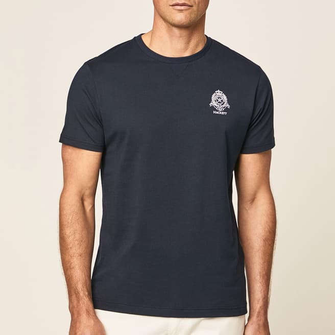 Hackett London Navy Logo Graphic Cotton T-Shirt