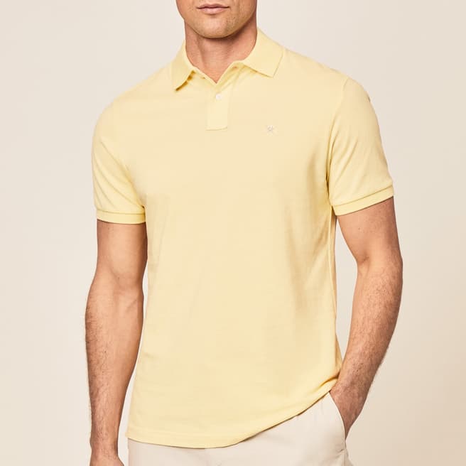Hackett London Yellow Logo Collar Cotton Polo Shirt