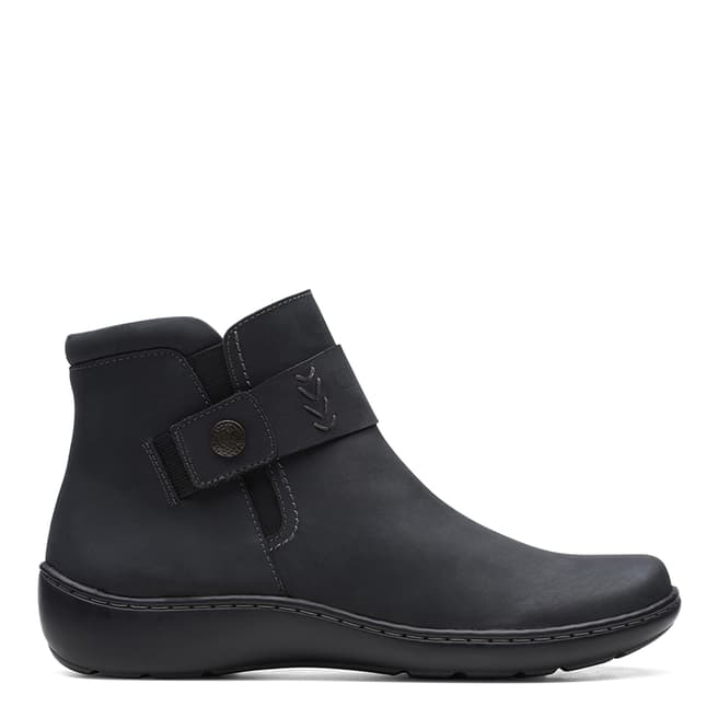 Clarks Black Leather Cora Rae Ankle Boots