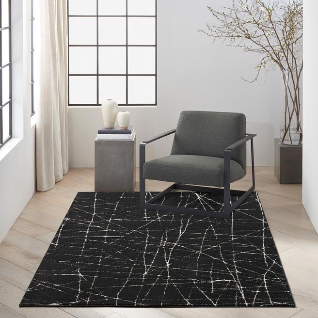 Calvin Klein Balance 180x119cm Rug, Black Ivory