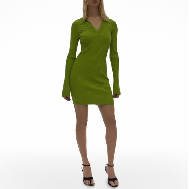 HELMUT LANG Green Marl Mini Dress