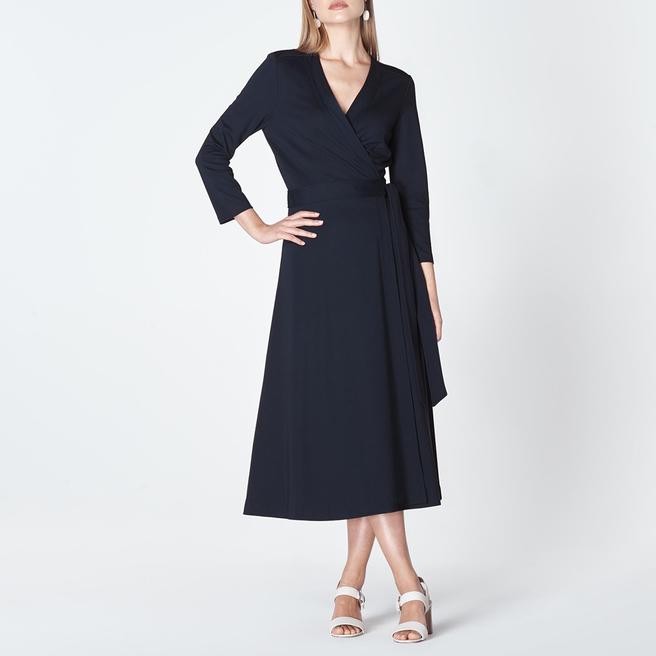 L K Bennett Navy Juno Wrap Dress