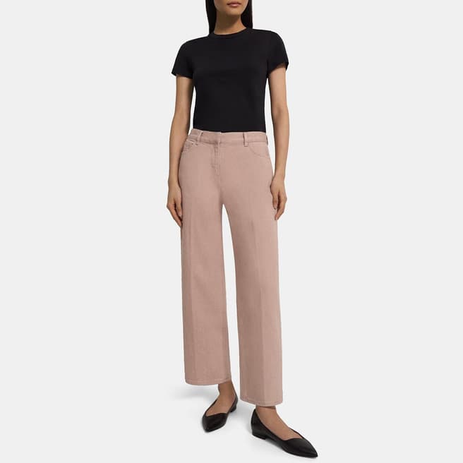 Theory Blush Wide Cropped Jeans