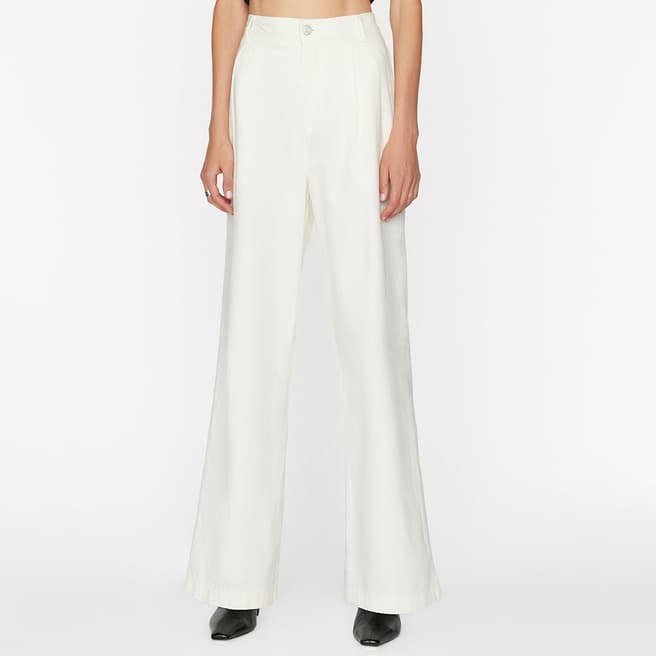 Frame White Pleated Chino Jeans
