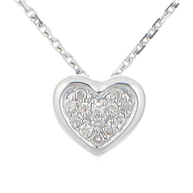 Artisan Joaillier White Gold "Little Heart" Diamond Pendant Necklace