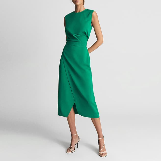 Reiss Green Layla Sleeveless Dress