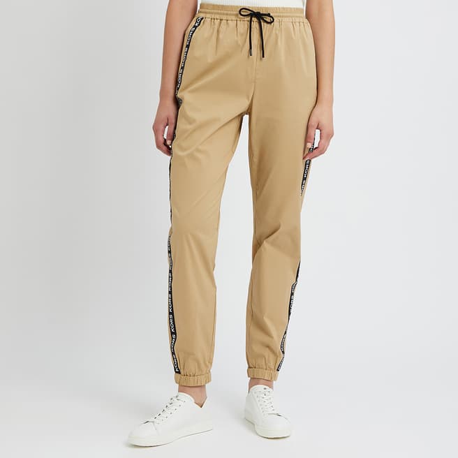 Michael Kors Beige Logo Cotton Pull On Trouser