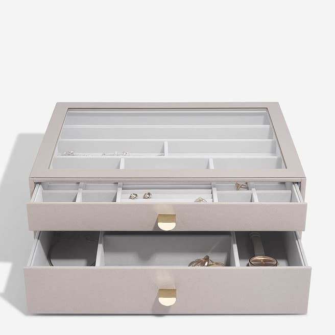 Stackers Taupe Supersize Jewellery Box - Set of 2 (with drawers)