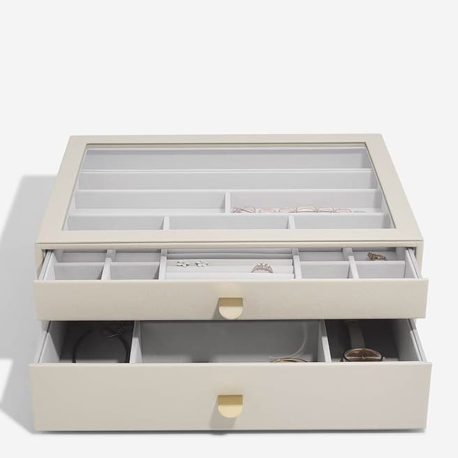 Stackers Oatmeal Supersize Jewellery Box - Set of 2 (with drawers)