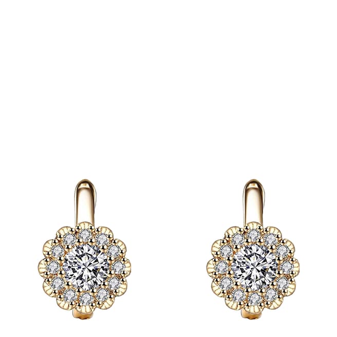 Chloe Collection by Liv Oliver 18K Gold Oval Drop Cz Earrings