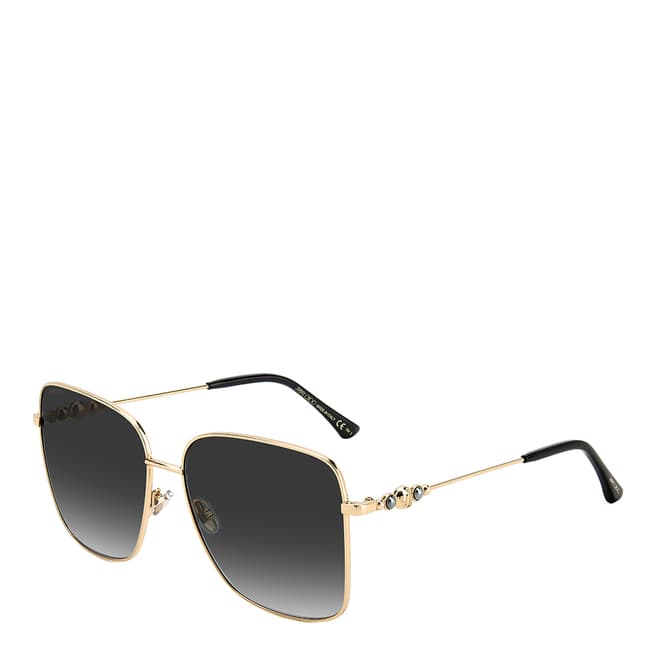 Jimmy Choo Black Gold Square Sunglasses