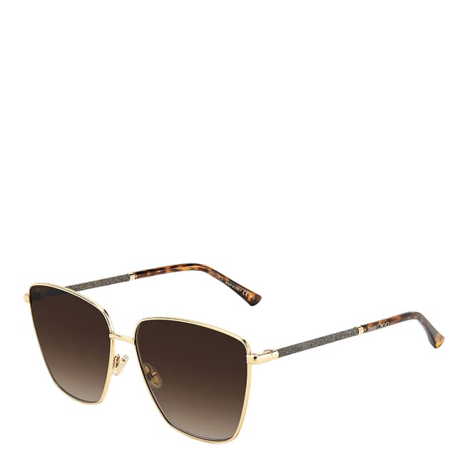 Jimmy Choo Gold Havana Square Sunglasses