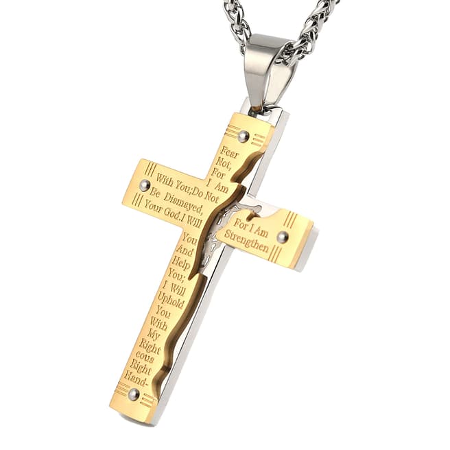Stephen Oliver 18K Gold Two Tone Spiritual Necklace