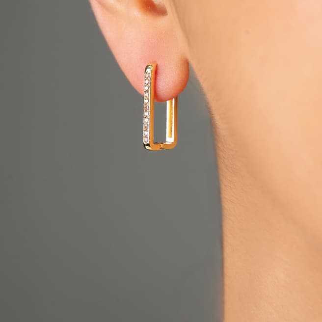Elika Gold Square Hoop Earrings