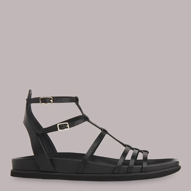 WHISTLES Black Harlan Strappy Leather Sandals