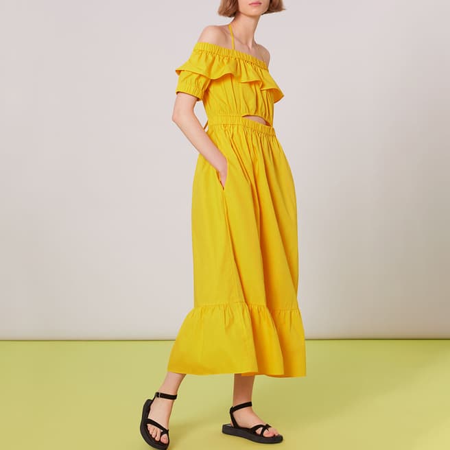 WHISTLES Yellow Serena Poplin Cotton Dress