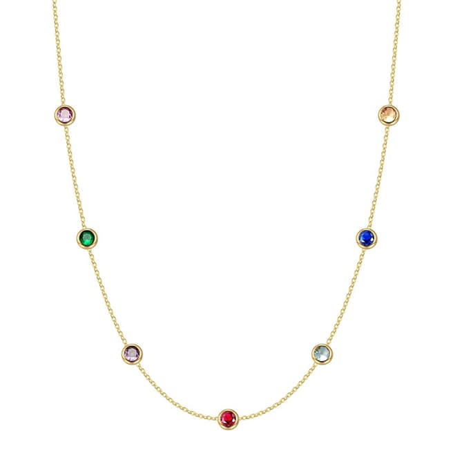 Liv Oliver 18K Gold Multi Color Necklace