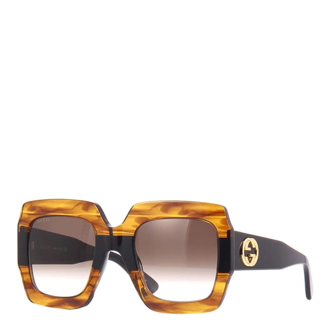 Gucci Women's Havana Brown Gucci Sunglasses 54mm