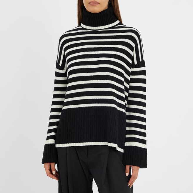 N°· Eleven Black / Cream Cashmere Blend Stripe Jumper