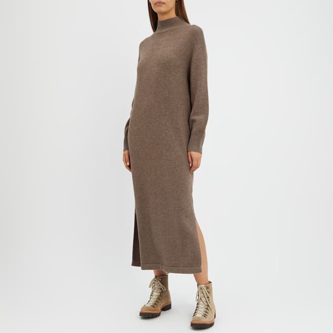 N°· Eleven Mushroom Cashmere Blend Knitted Dress