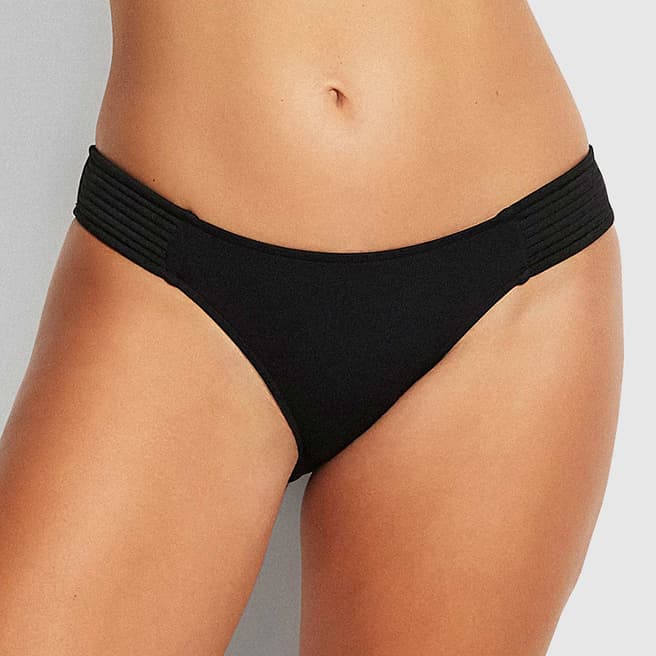 Seafolly Black Quilted Hipster Briefs
