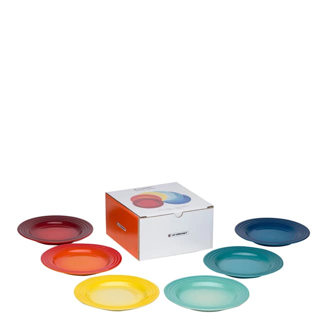 Le Creuset Set of 6 Rainbow Side Plates