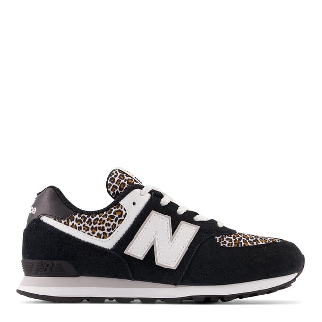 New Balance Black And Leopard Detail 574 Trainers