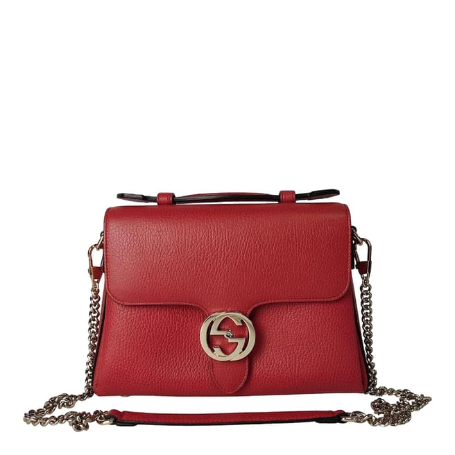 Gucci Red Gucci Interlocking Leather Handbag