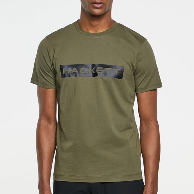Hackett London Khaki Logo Cotton T-Shirt