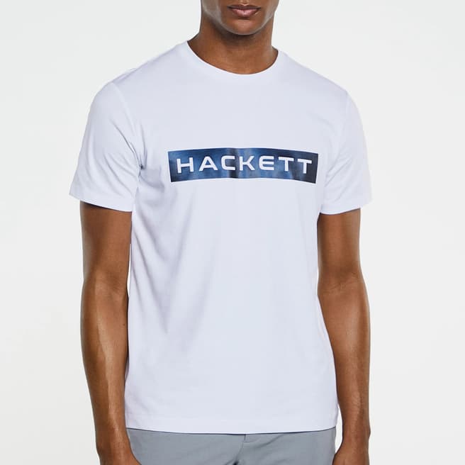 Hackett London White Logo Cotton T-Shirt
