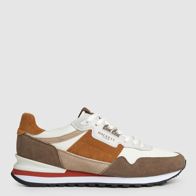 Hackett London Camel Telfor Suede Leather Trainers