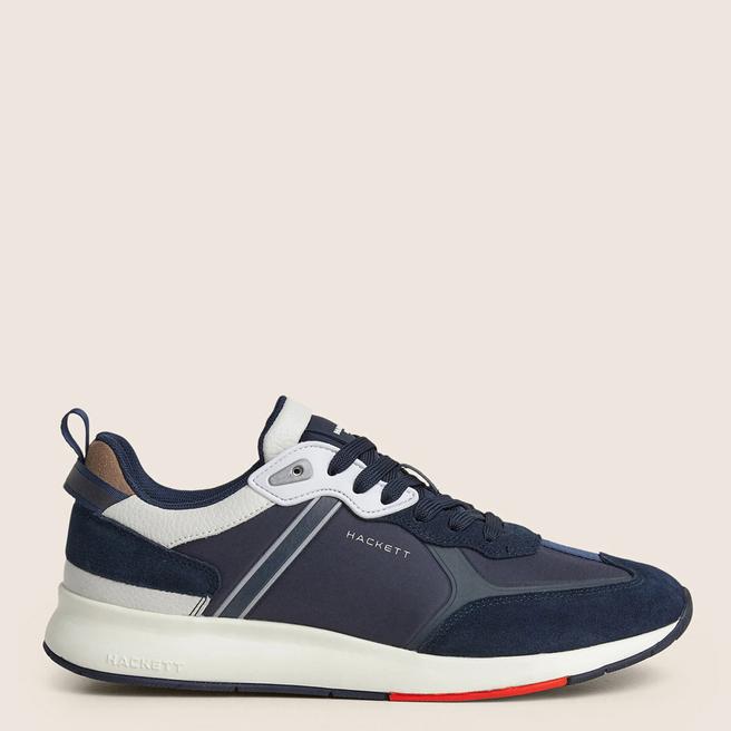 Hackett London Navy Contrast Design Trainers