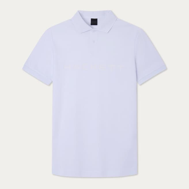 Hackett London White Logo Short Sleeve Cotton Polo Shirt