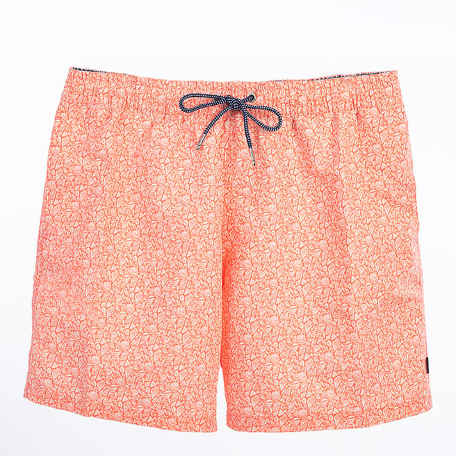 Hackett London Orange Printed Swim Shorts