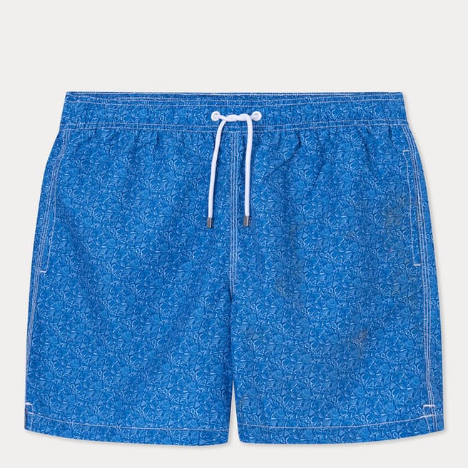 Hackett London Blue Printed Swim Shorts