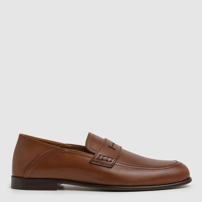 Hackett London Brown Phil Leather Loafers