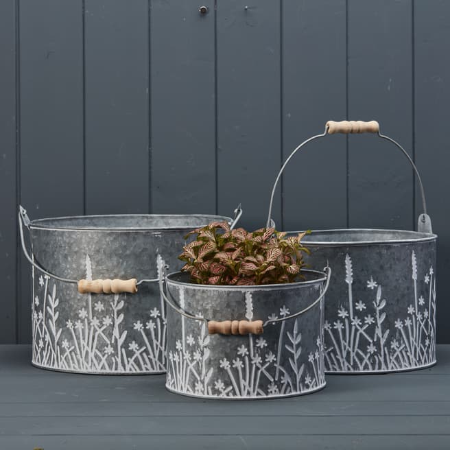 The Satchville Gift Company Set of Three Meadow Planters