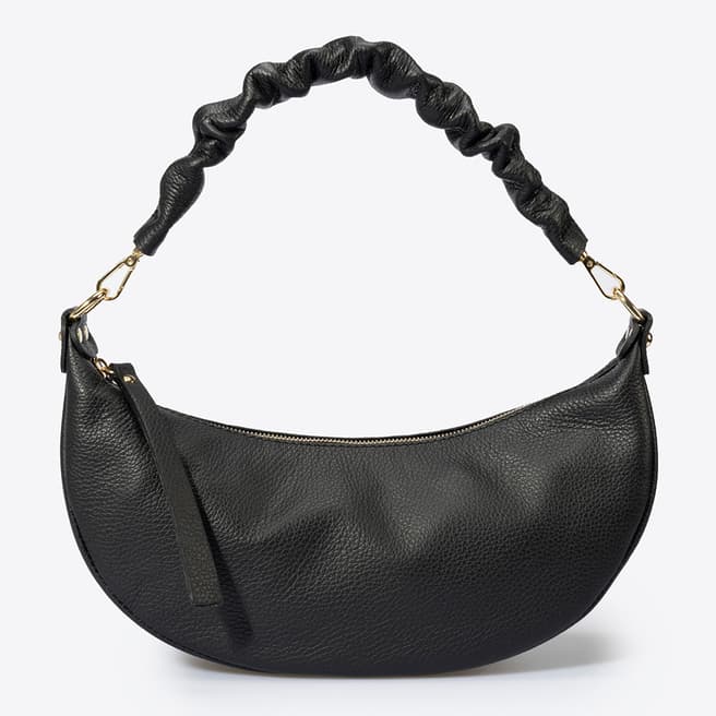 Massimo Castelli Black Leather Top Handle  Bag