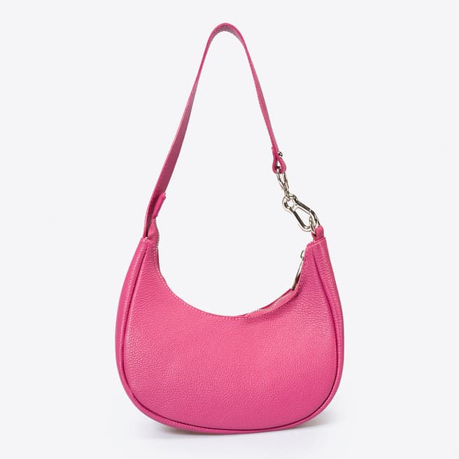 Giulia Massari Pink Leather Top Handle  Bag