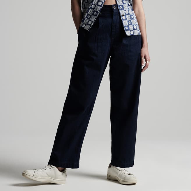Superdry Navy Limited Edition Pleated Trousers