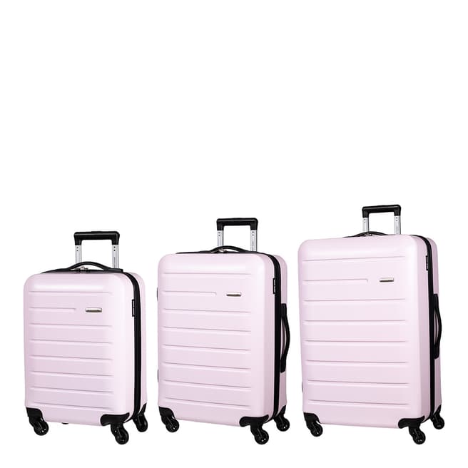Pierre Cardin Pink 3 Piece Hardshell Luggage Set