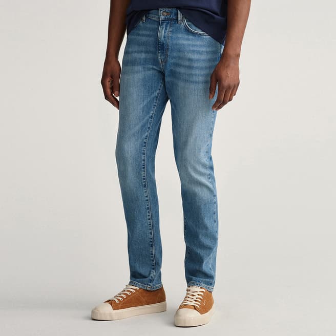 Gant Mid Blue Hayes Slim Stretch Jeans